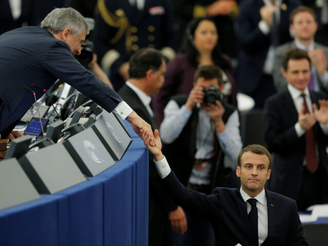 EÚ, Emmanuel Macron, Antonio Tajani, Európsky parlament, plenárne zasadnutie