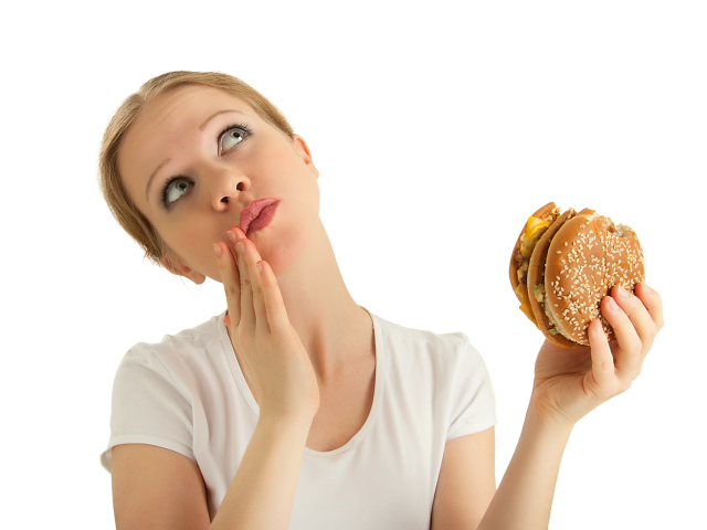 hamurger, burger, žena