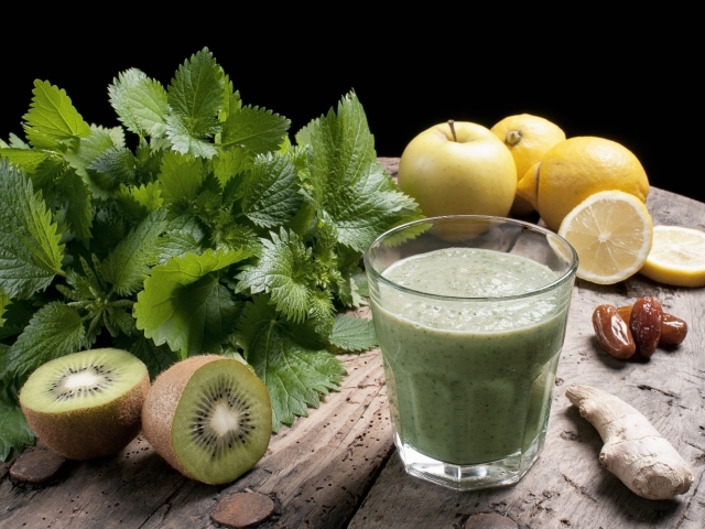smoothie, žihľava
