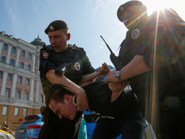 Moskva, Rusko, polícia, protesty