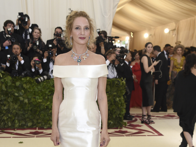 Herečka Uma Thurman prišla v šatách Gabriela Hearst.
