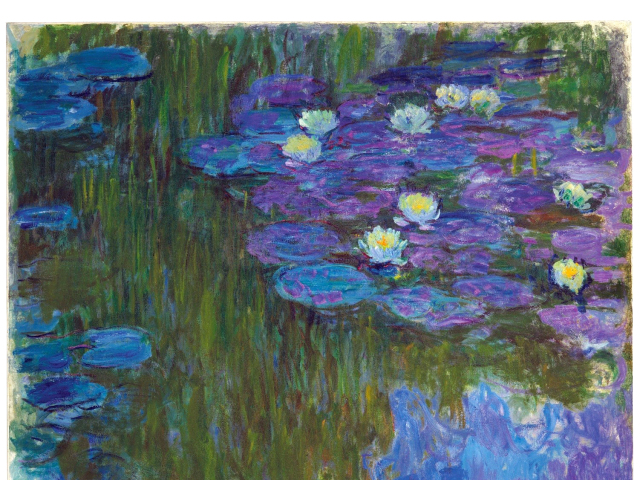 Rozkvitnuté lekná Claude Monet