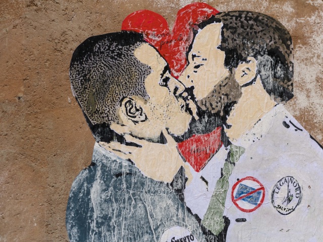 Italy Politics Mural