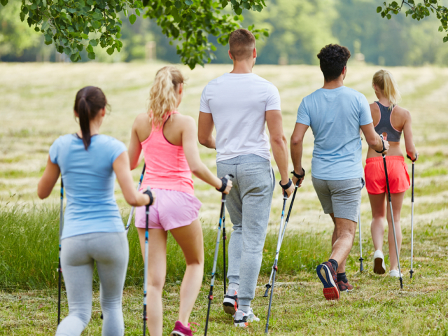 nordic walking, šport, príroda