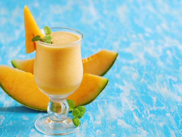 melón, smoothie, nápoj