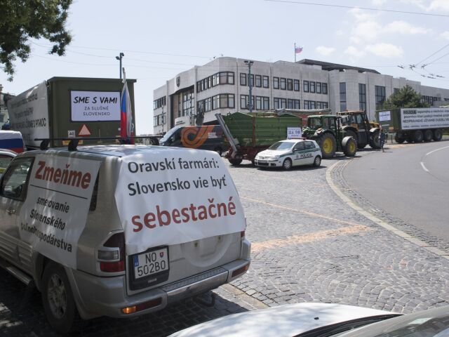 protestujúci farmári Danko stretnutie