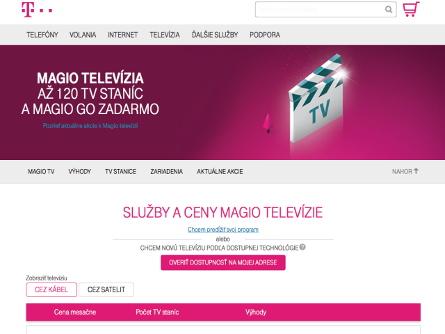 Slovak Telekom, magio, televízia