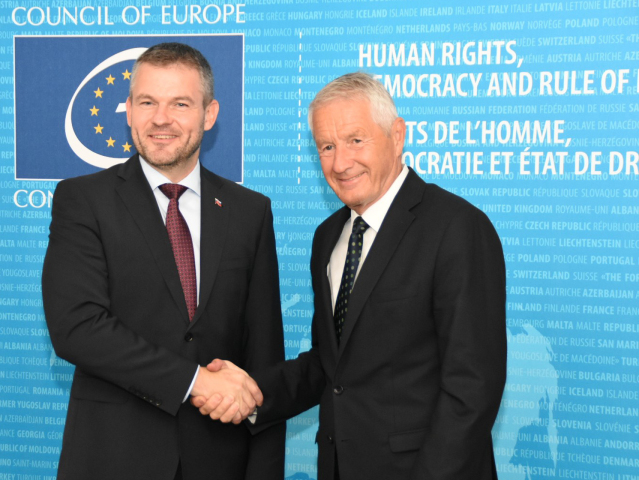 Návšteva Rady Európy v Šrasburgu, Pellegrini, Thorbjorn Jagland