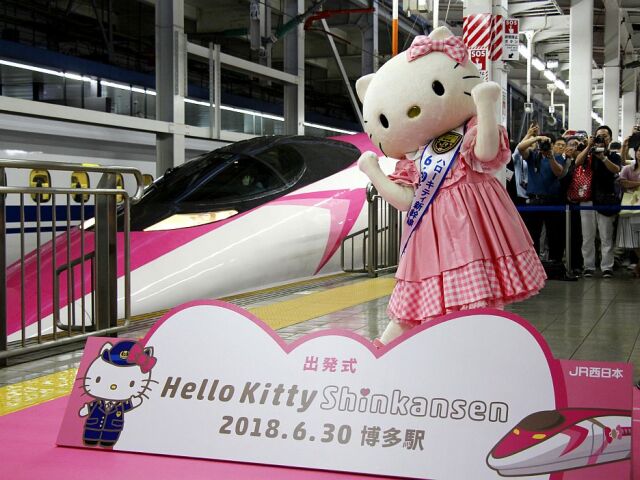 Hello Kitty, šinkanzen, Japonsko,
