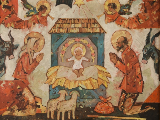 Ľudovít Fulla: Betlehem (Vianoce, Narodenie), 1950