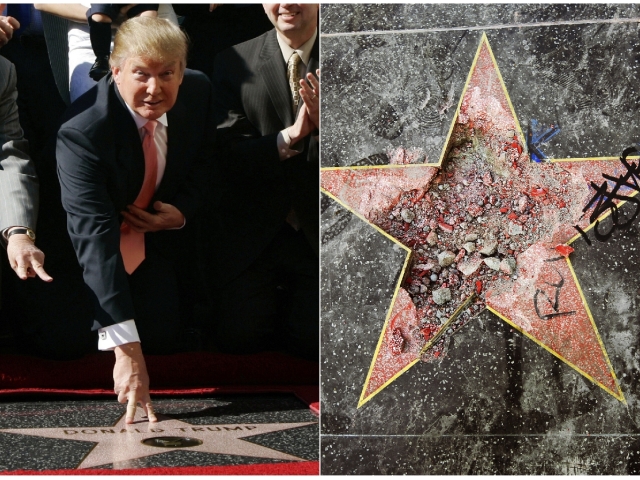 USA Donald Trump hviezda poškodená vandalizmus