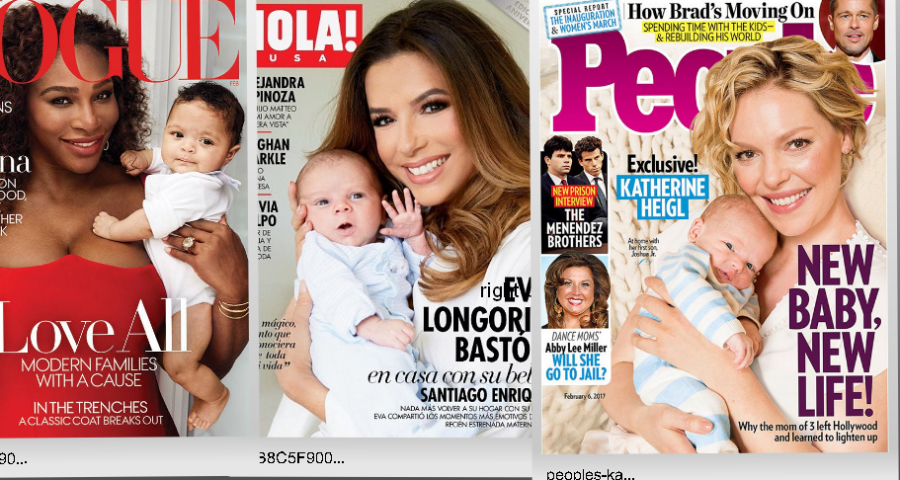 Serena William, Eva Longoria a Katherine Heigl