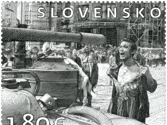 Fotografia Bielik okupácia tank 1968 muž