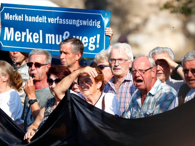 angela merkelová, nemecko, drážďany, protest