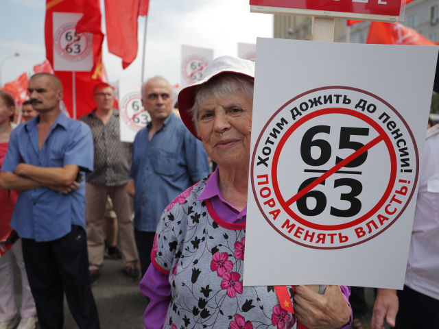 Rusko reforma dôchodková protesty