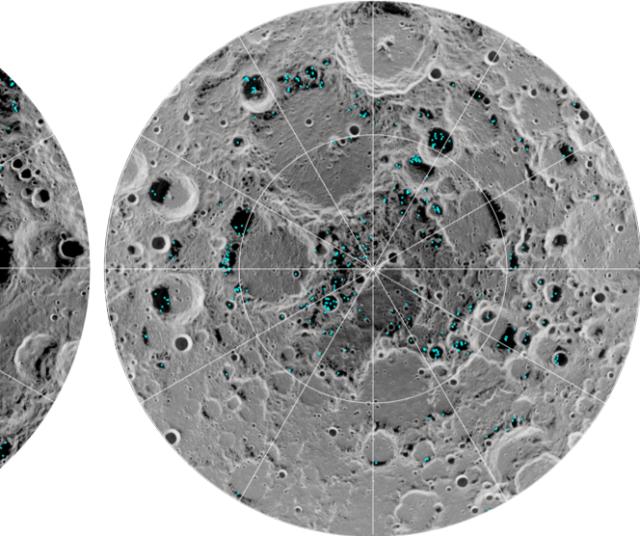 elphic south north lunar pole ice