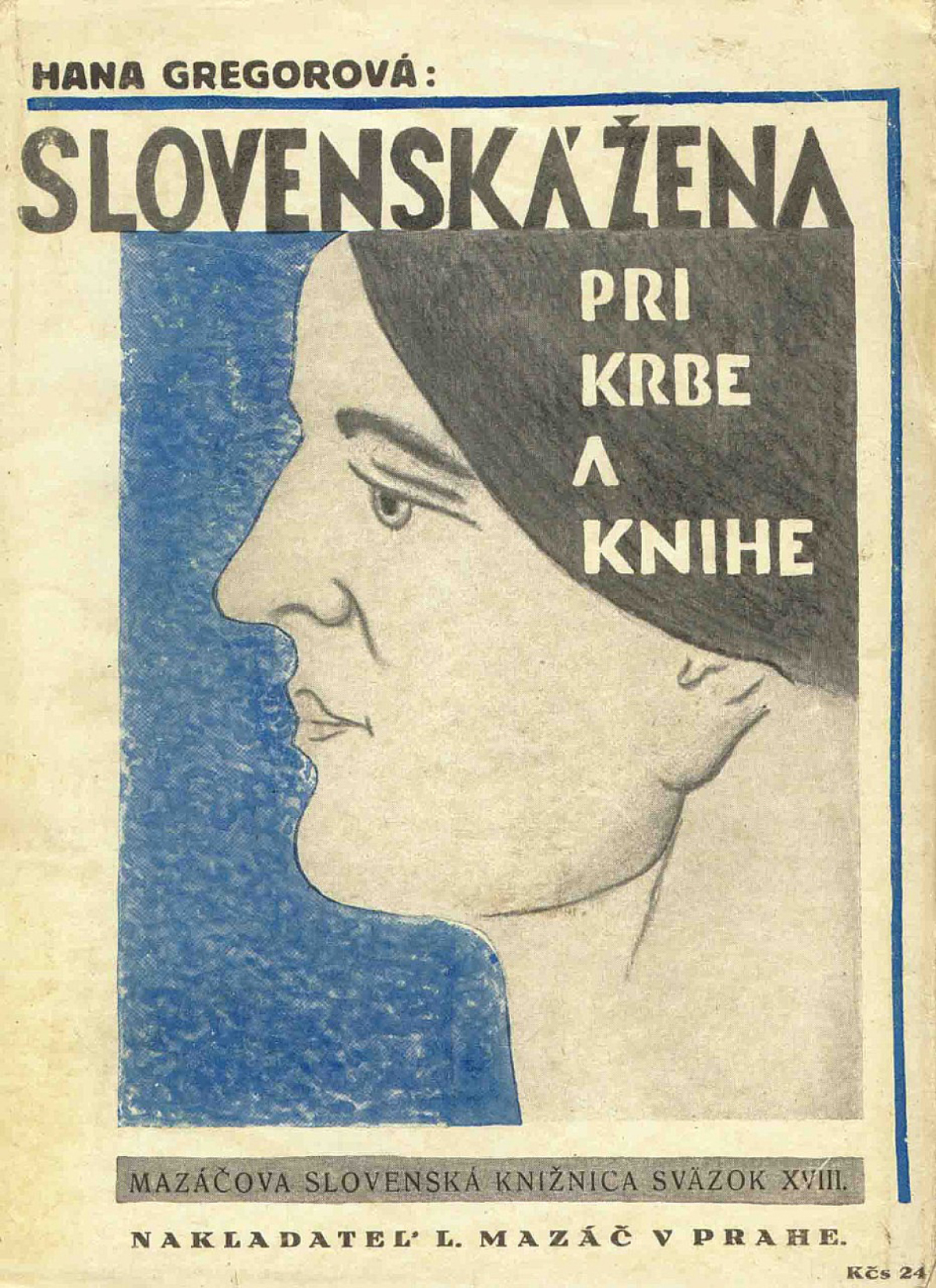 hana gregorová, slovenská žena pri krbe a knihe, 1924,