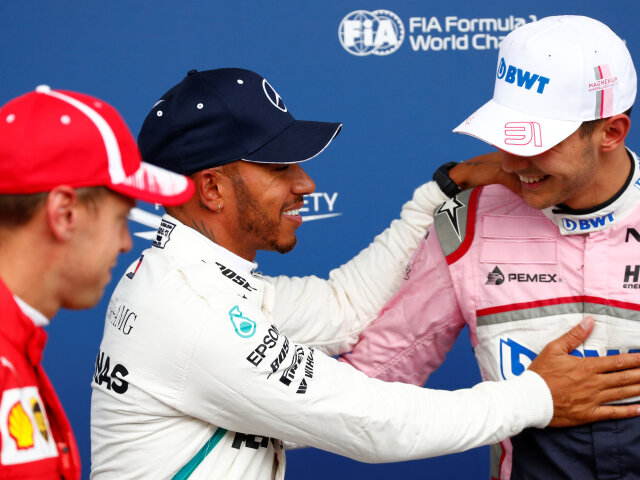 Lewis Hamilton, Esteban Ocon, Sebastian Vettel
