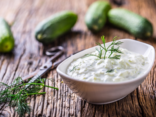 uhorka, Grécke tzatziki