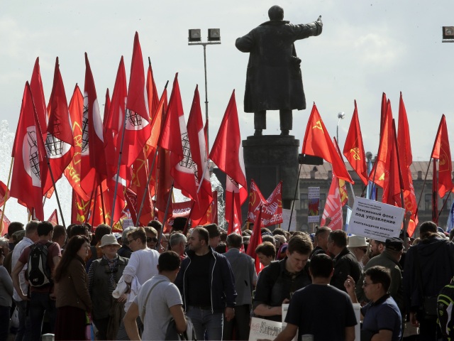 Rusko dôchodková reforma protest demonštrácia petrohrad