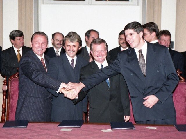 Rudolf Schuster, Mikuláš Dzurinda, Jozef Migaš, Béla Bugár