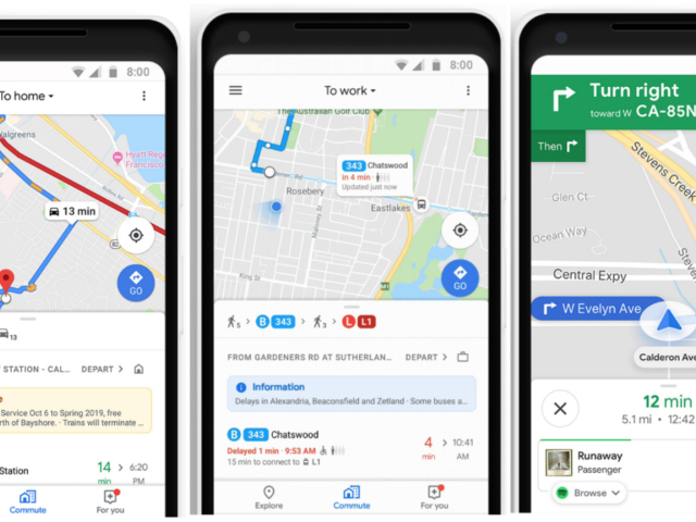 Mapy Google, navigácia