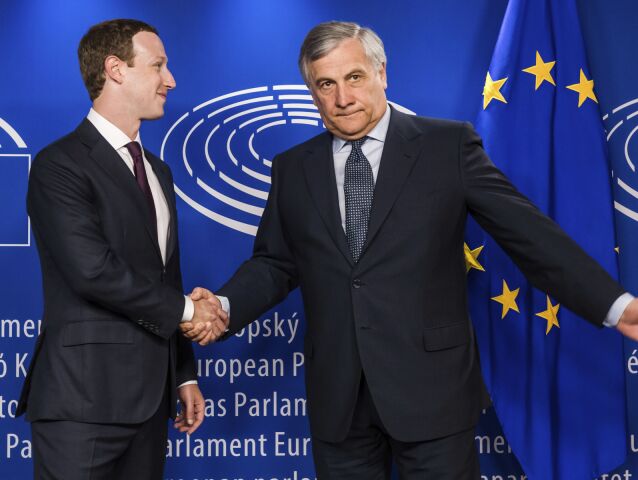facebook, zuckerberg, tajani