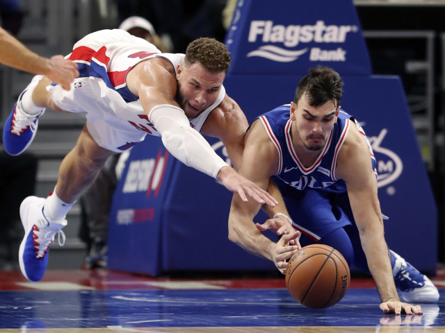 APTOPIX 76ers Pistons Basketball NBA