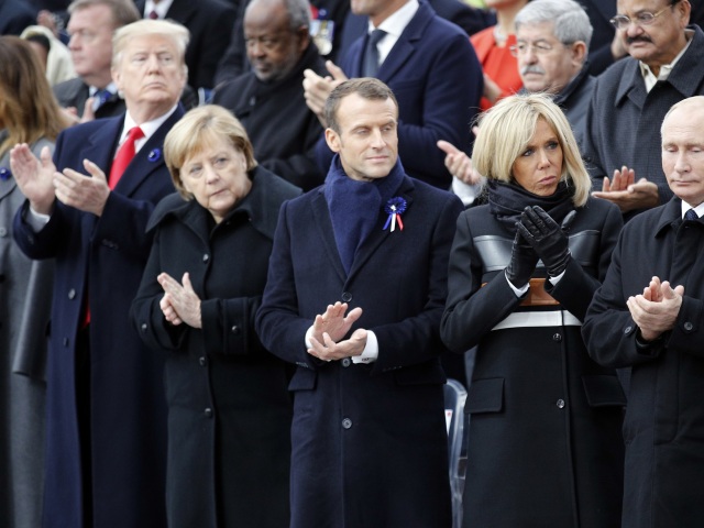 Francúzsko, Paríž, 100. výročie ukončenia 1. svetovej vojny, obrad, Trump, Macron, Merkelová, Putin