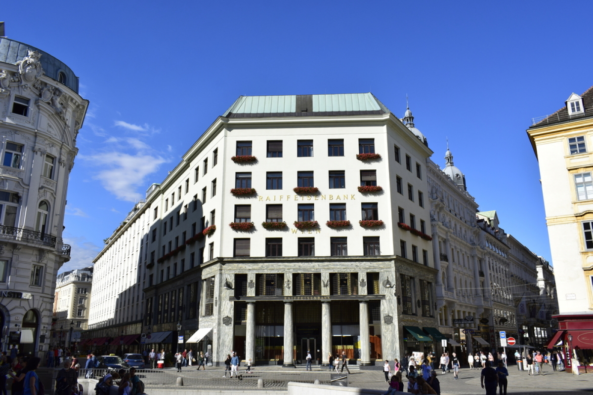 Loosov dom na Michaelerplatz vo Viedni