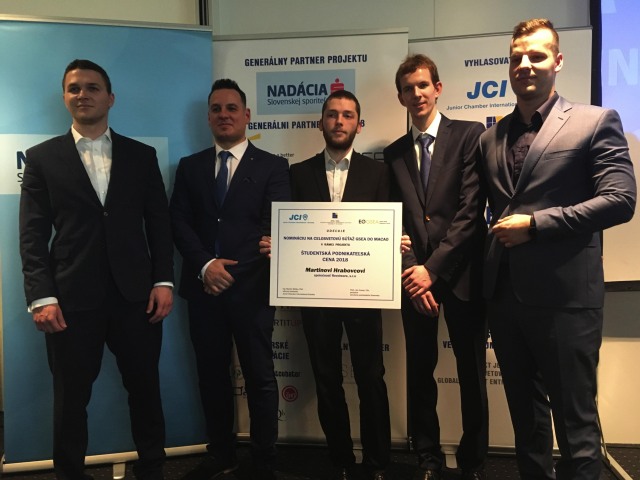 veda, súťaž, Študentská podnikateľská cena 2018, Ján Široký, Pavol Kaleja, Martin Hrabovec, Tomáš Szabo, Patrik Konrády
