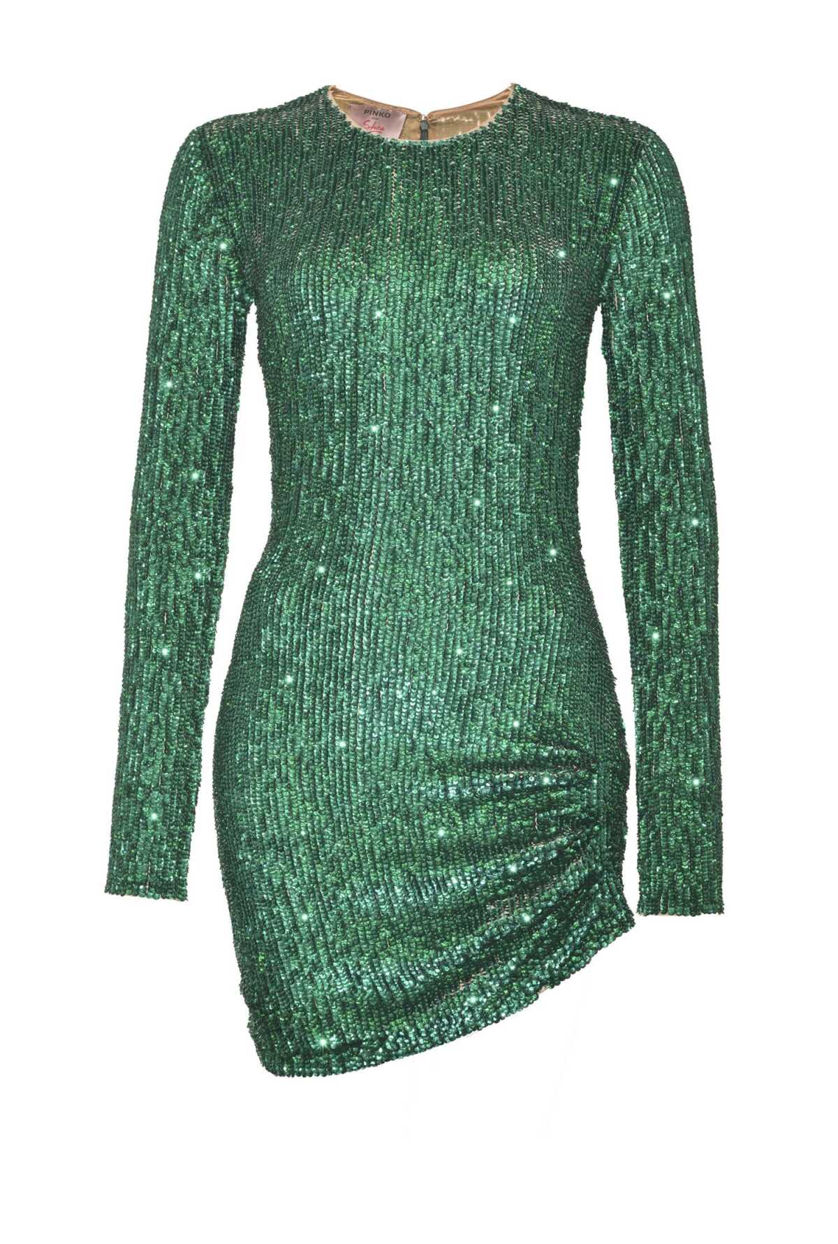 Dámske flitrované šaty Pinko, predávajú sa za 880 eur.