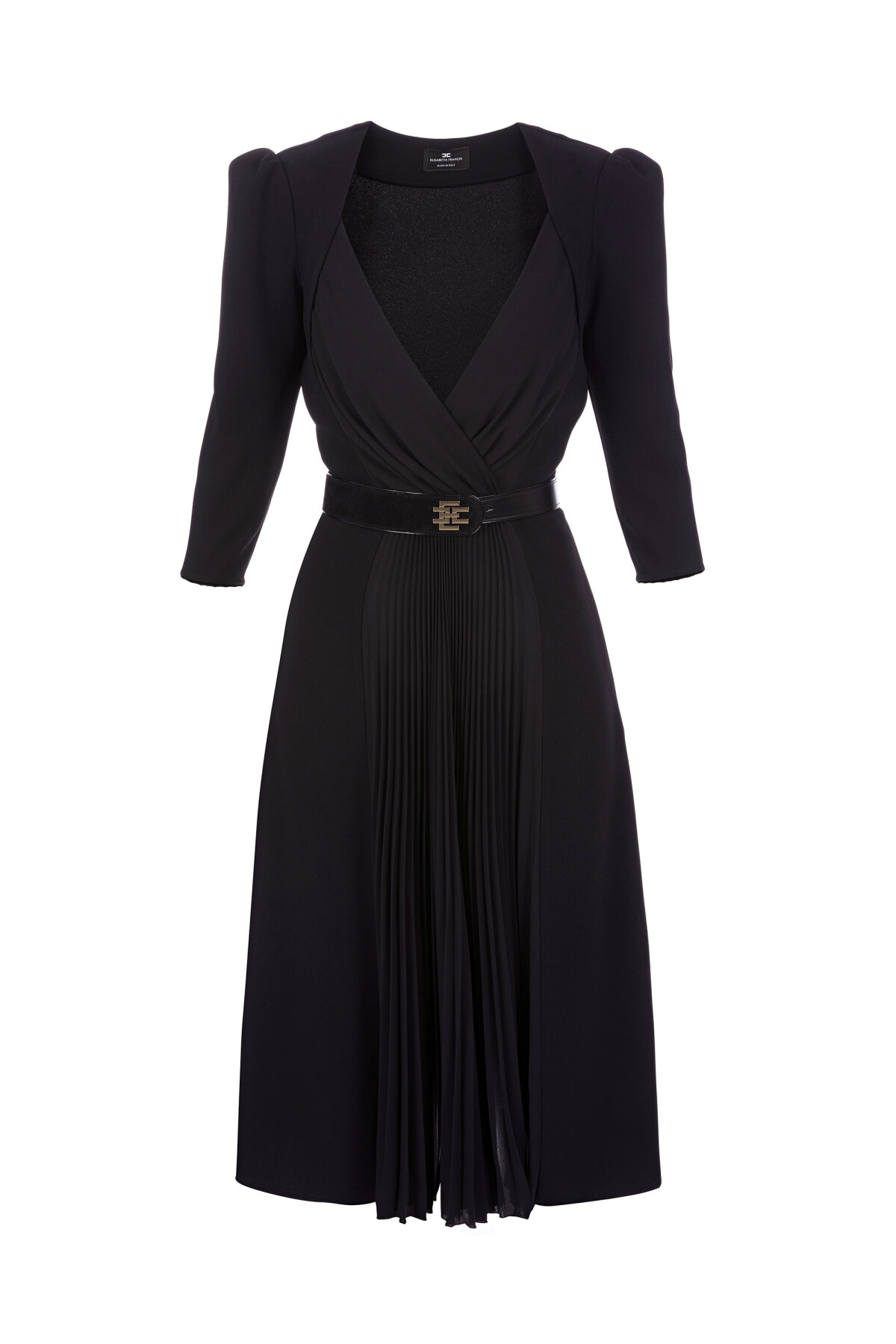 Dámske midi šaty s plisovaným detailom Elisabetta Franchi, predávajú sa za 418 eur. 
