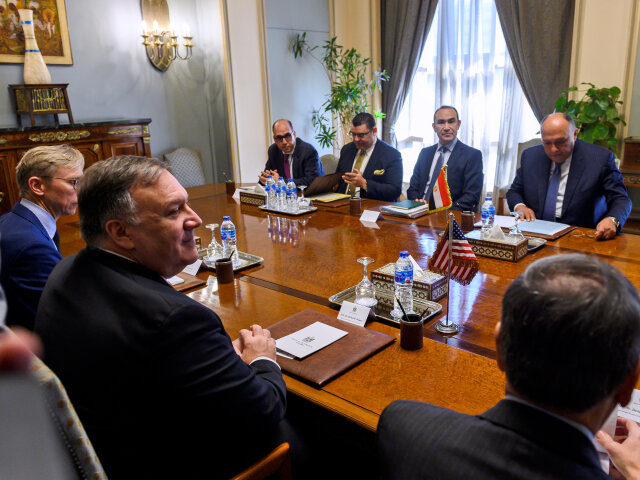 Mike Pompeo, Sámih Šukhrí, Káhira, Egypt