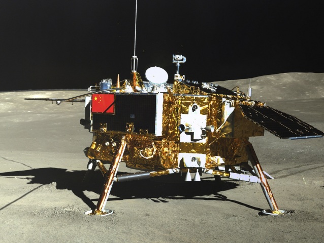 Čína vesmír Mesiac sonda rover fotografia panoramatická