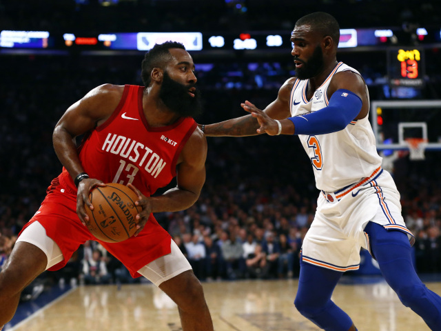 BASKETBALL-NBA-NYK-HOU Harden