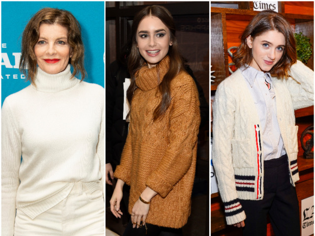 Zľava: Rene Russo, Lily Collins a Natalie Dyer.