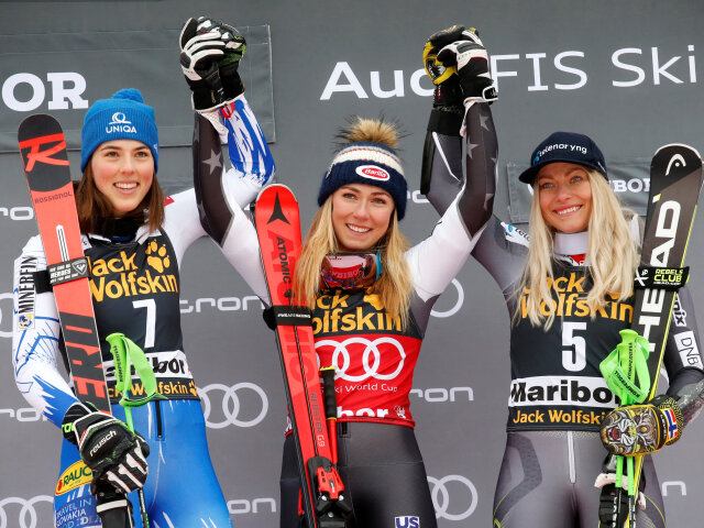 Petra Vlhová, Mikaela Shiffrinová, Ragnhild Mowinckelová