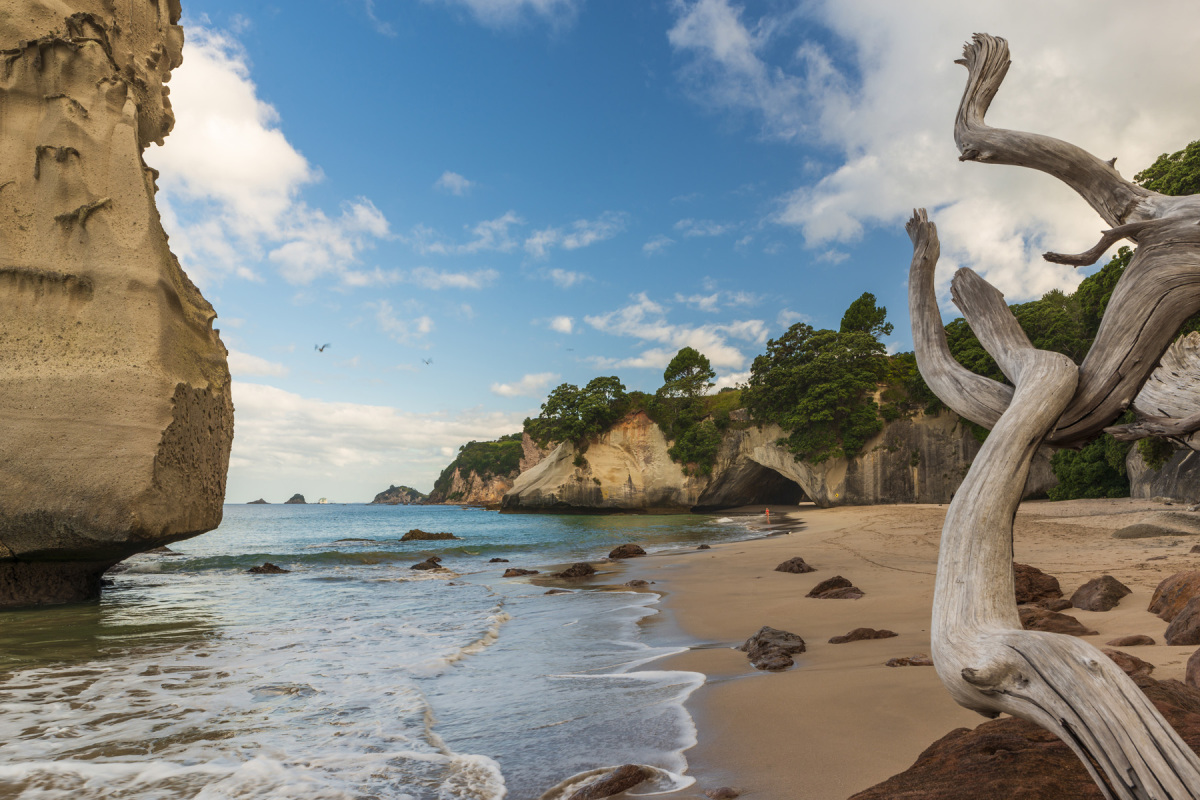 Nový Zéland, Polostrov Coromandel, Cathedral Cove