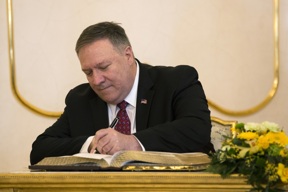 SR USA Pompeo návšteva Kiska prijatie prezidentský palác