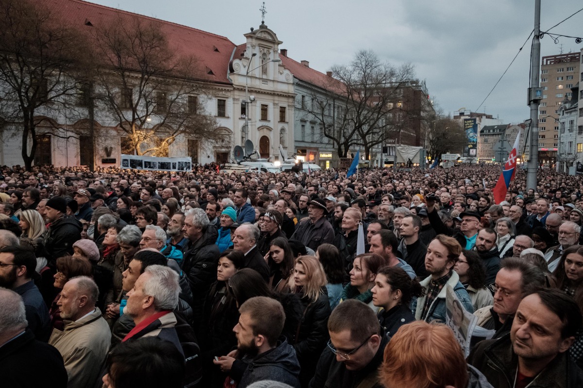 vyrocie, spomienka, kuciak, nam. snp, protest, za slusne slovens