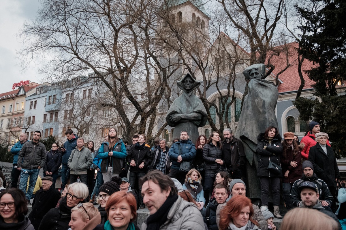 vyrocie, spomienka, kuciak, nam. snp, protest, za slusne slovens