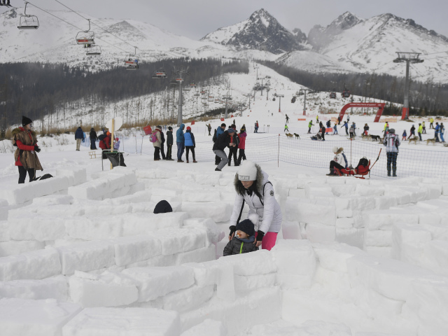Vysoké Tatry, snežné psy podujatie, bludisko, sneh zima,