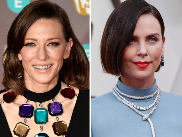 Herečky Cate Blanchett (vľavo) a Charlize Theron so zmenenou farbou vlasov.