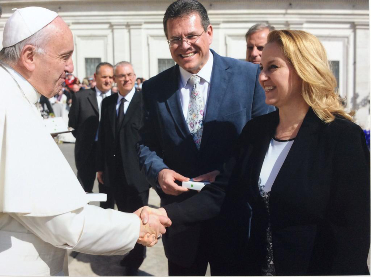 Helena Šefčovičová, Maroš Šefčovič, pápež František
