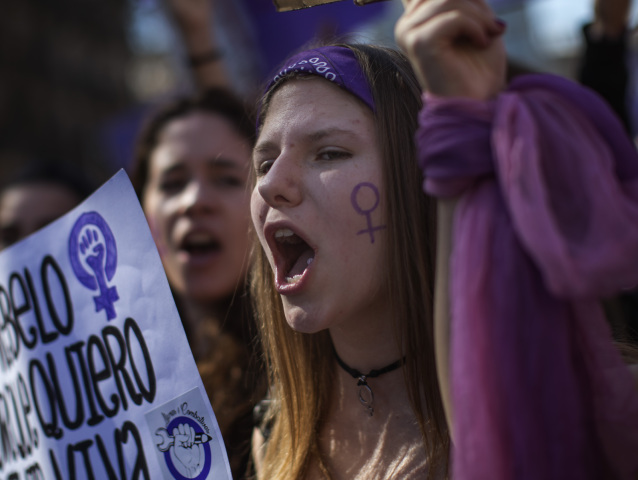 medzinárodný deň žien, španielsko, ženy, protest