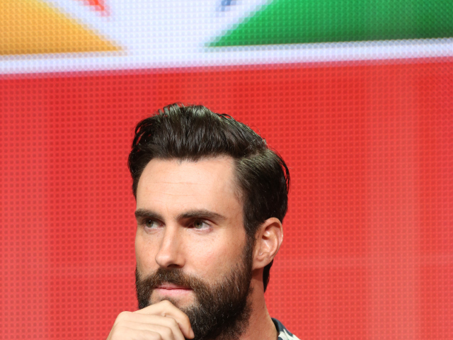 Rok 2013: Spevák Adam Levine na stretnutí s novinármi pred štartom série hudobnej šou The Voice. 