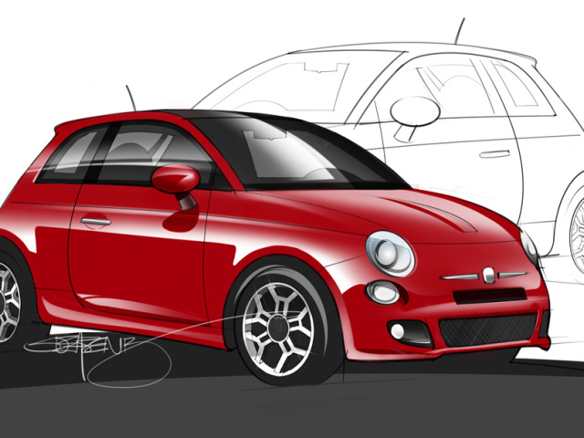 Fiat 500 - skica