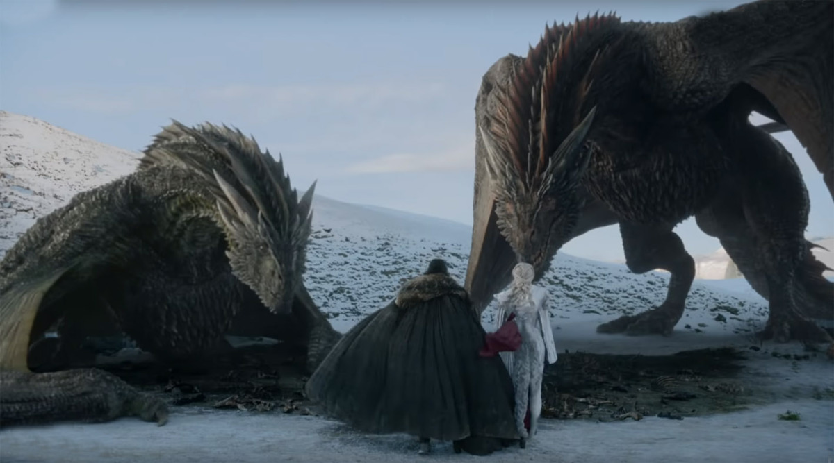 hra o tróny, game of thrones, daenerys, jon, draky,