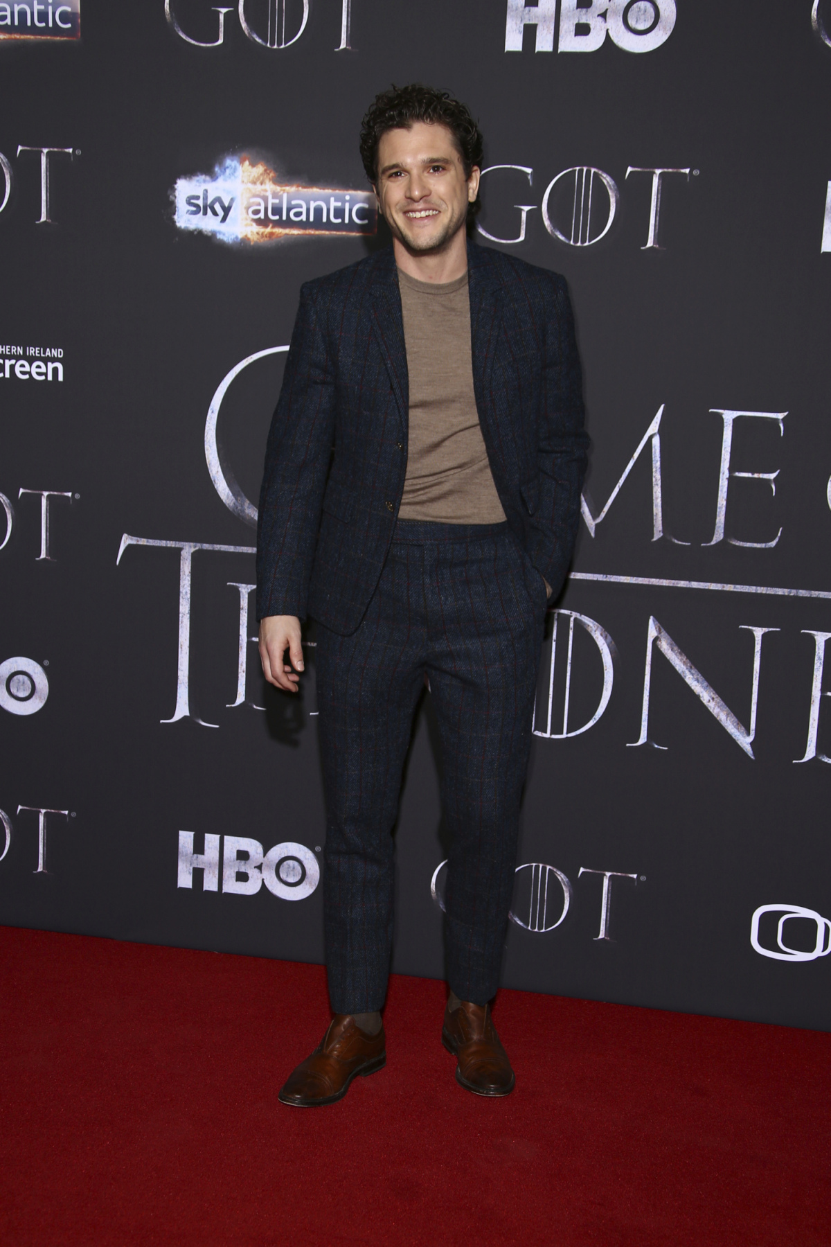 Herec Kit Harington na premiére ôsmej série šou Hra o tróny v Belfaste. 